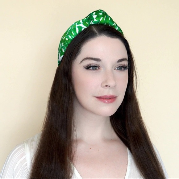 La Bella NWT green tropical 🌴 foliage silk headband - Picture 4 of 4